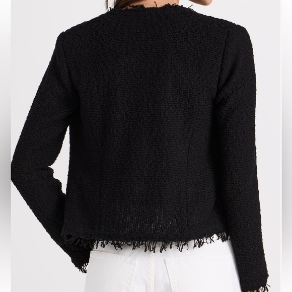 IRO Black Open Cof Jacket with Frayed Trim - Picture 4 of 8